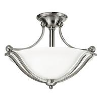 Deckenleuchte Hk-Bolla-Sf - Nickelfarben, Natur, Glas/Metall (48.9/35.6cm) - Elstead Lighting