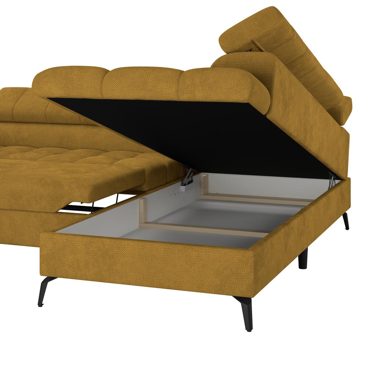 Ecksofa Volf Rechts New Terracotta, S: 261x203 cm - Terracotta/Schwarz, Trend, Kunststoff/Textil (261/203cm)