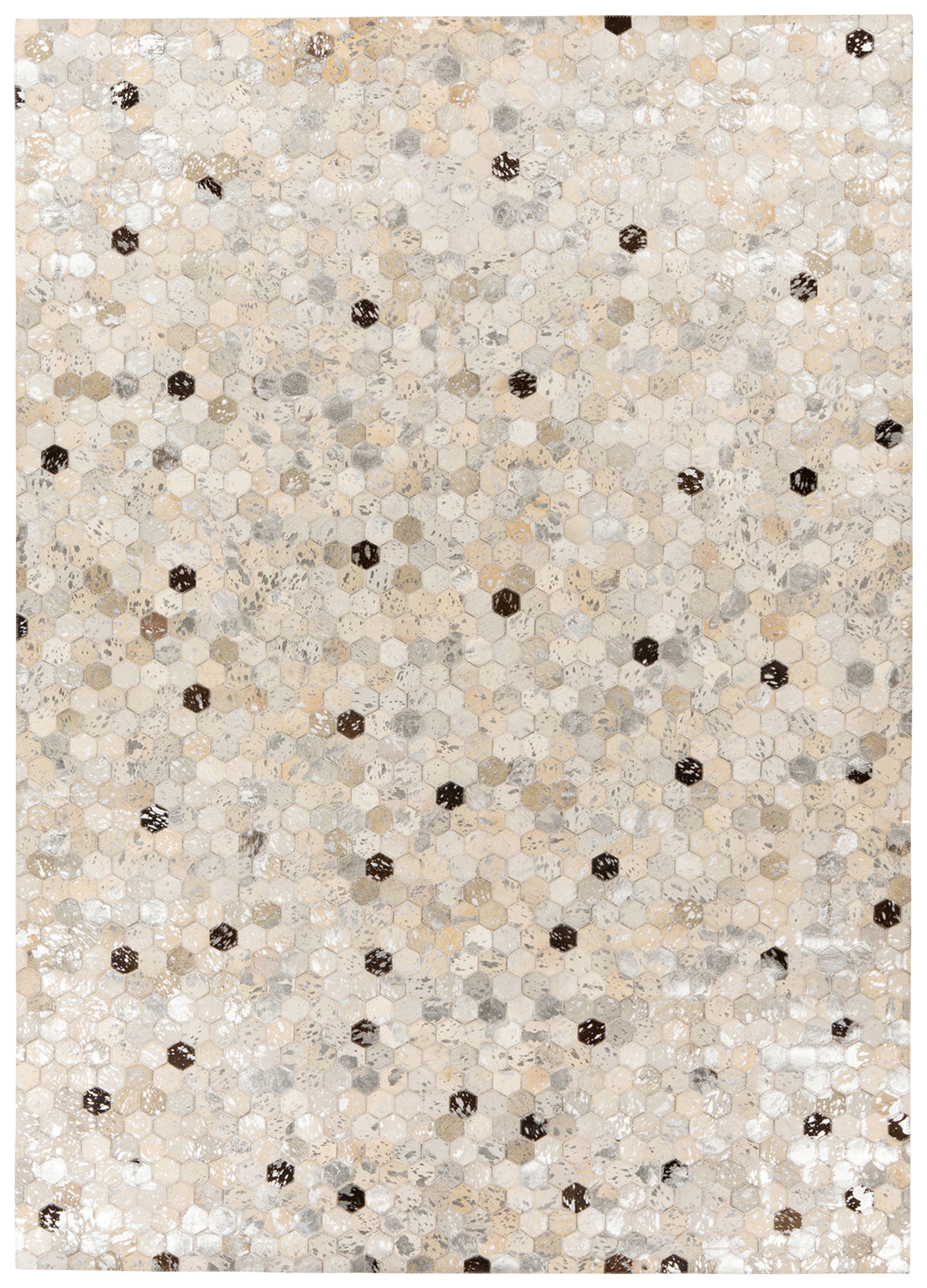 Lederteppich Ravi 400 - Silberfarben/Grau, KONVENTIONELL, Leder (160/230cm)