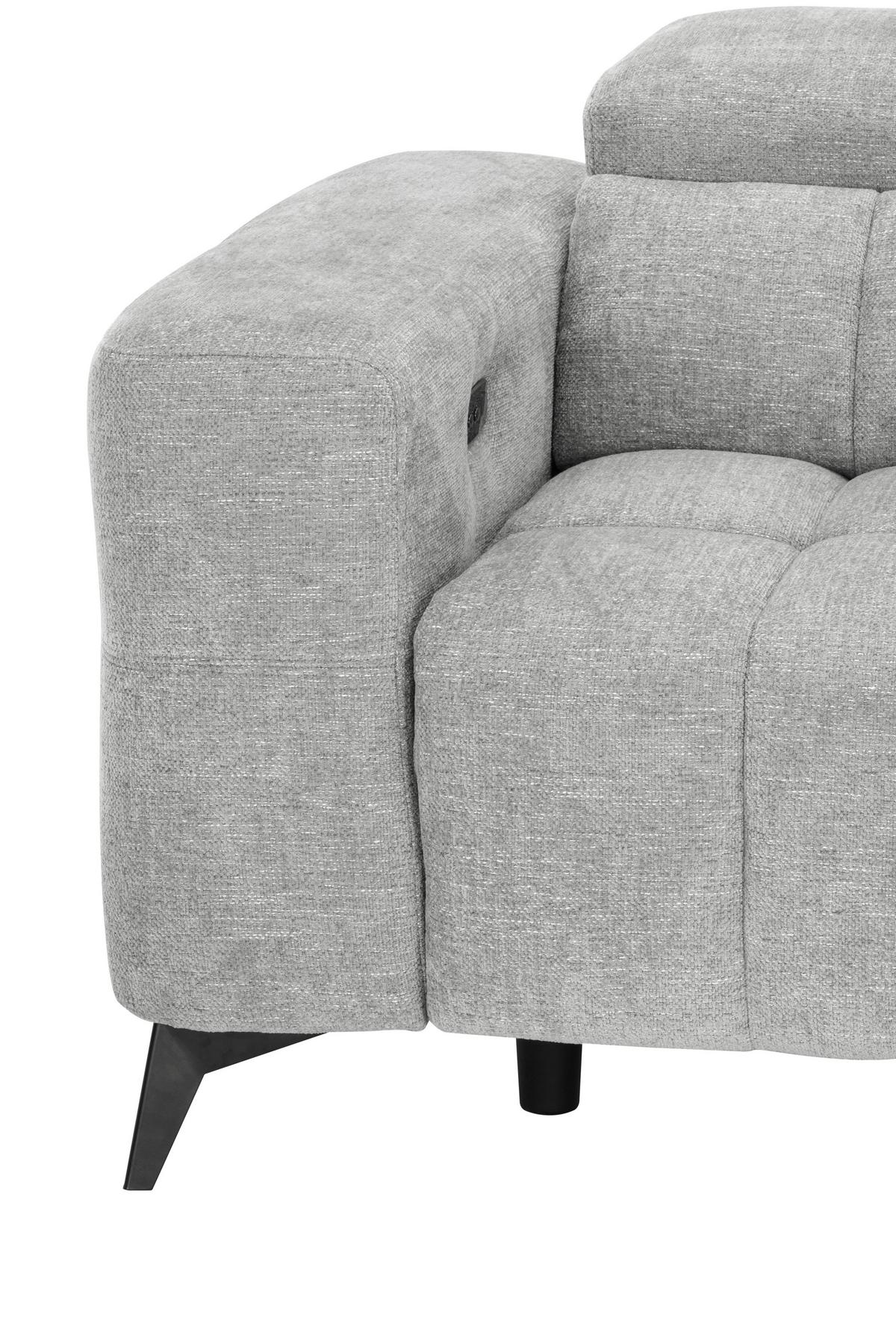Sedací souprava MELBOURNE, pravá, šedá - šedá/černá, Moderní, kov/dřevo (285/182cm) - Based