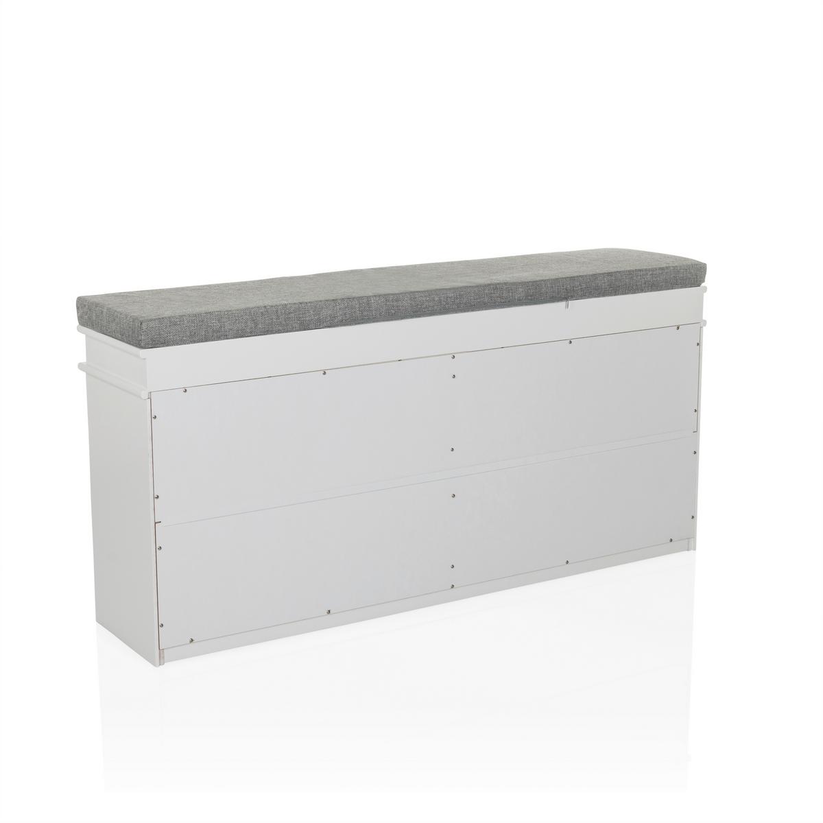 Schuhschrank Estha Grau, Weiß B: 104cm - Weiß/Grau, MODERN, Holzwerkstoff (104/52/24cm) - MID.YOU