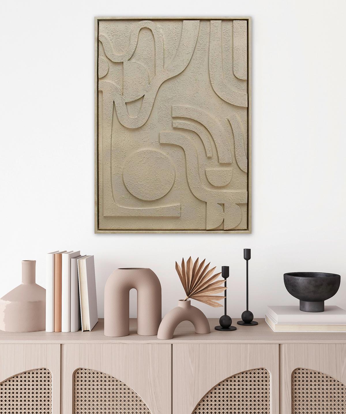 Obraz na plátně MIKE, 50x70x3cm - přírodní barvy/světle hnědá, Moderní, kompozitní dřevo/textil (50/70/3cm) - Mömax