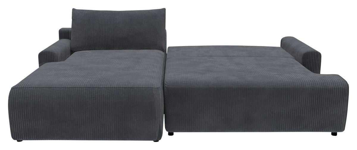 Eckschlafsofa Prag, Anthrazit S: 167x253 cm - Anthrazit/Schwarz, MODERN, Textil (167/253cm) - Trendmanufaktur