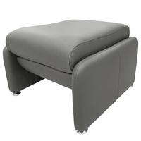 Hocker Comodo Echtleder Schwarz B: 62 cm - Anthrazit/Silberfarben, Design, Leder (62/42/60cm) - Livetastic