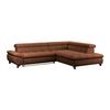Ecksofa Gemini Cognac, B: 312cm - Chromfarben/Cognac, KONVENTIONELL, Textil (312/234cm)
