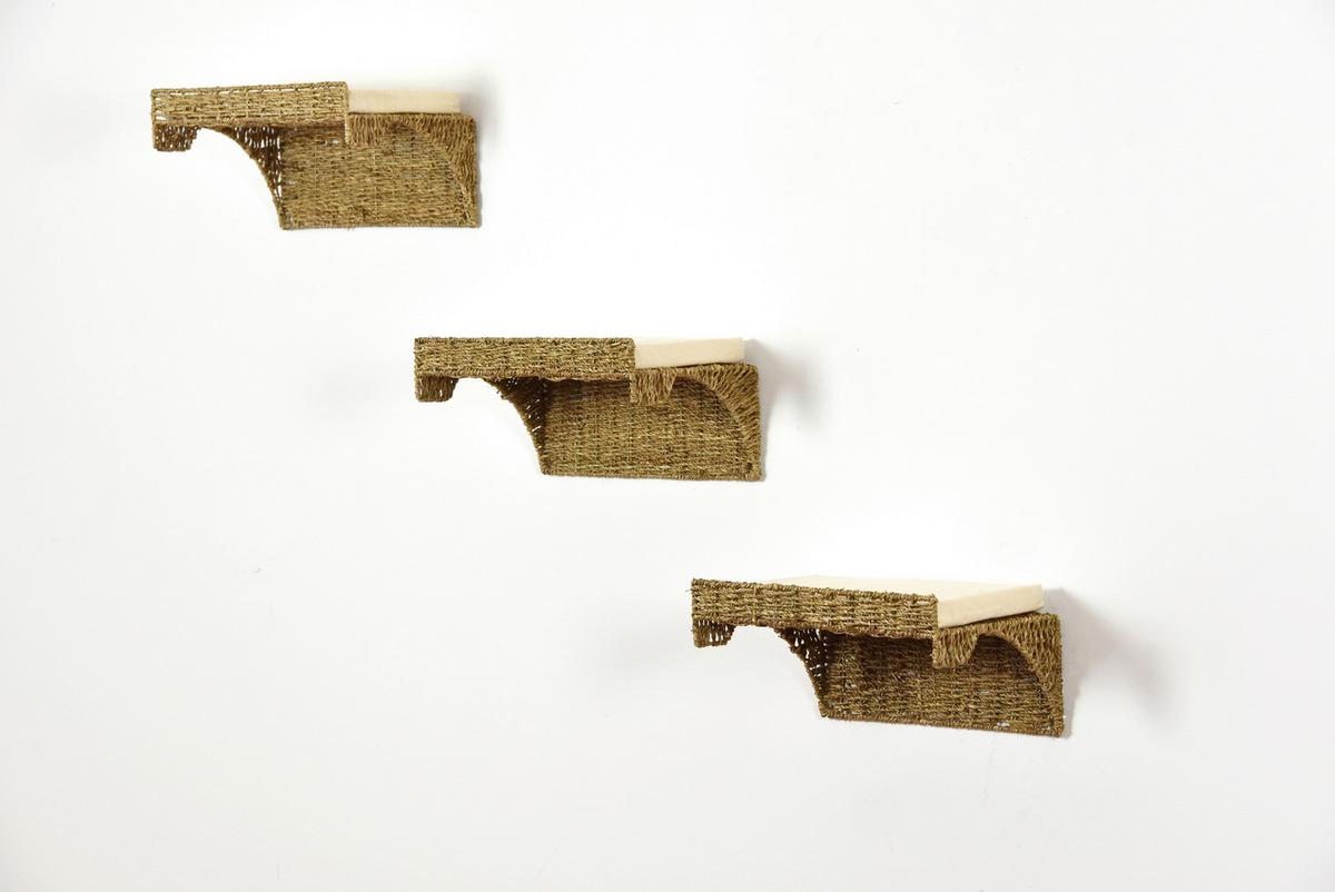 Wandmulde Sammy Naturfarben L: 40 Cm - Naturfarben, Naturmaterialien/Metall (40/25/15cm)