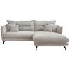 Ecksofa Lava Silberfarben S: 255/180 cm - Silberfarben/Schwarz, MODERN, Textil (255/180cm) - Livetastic