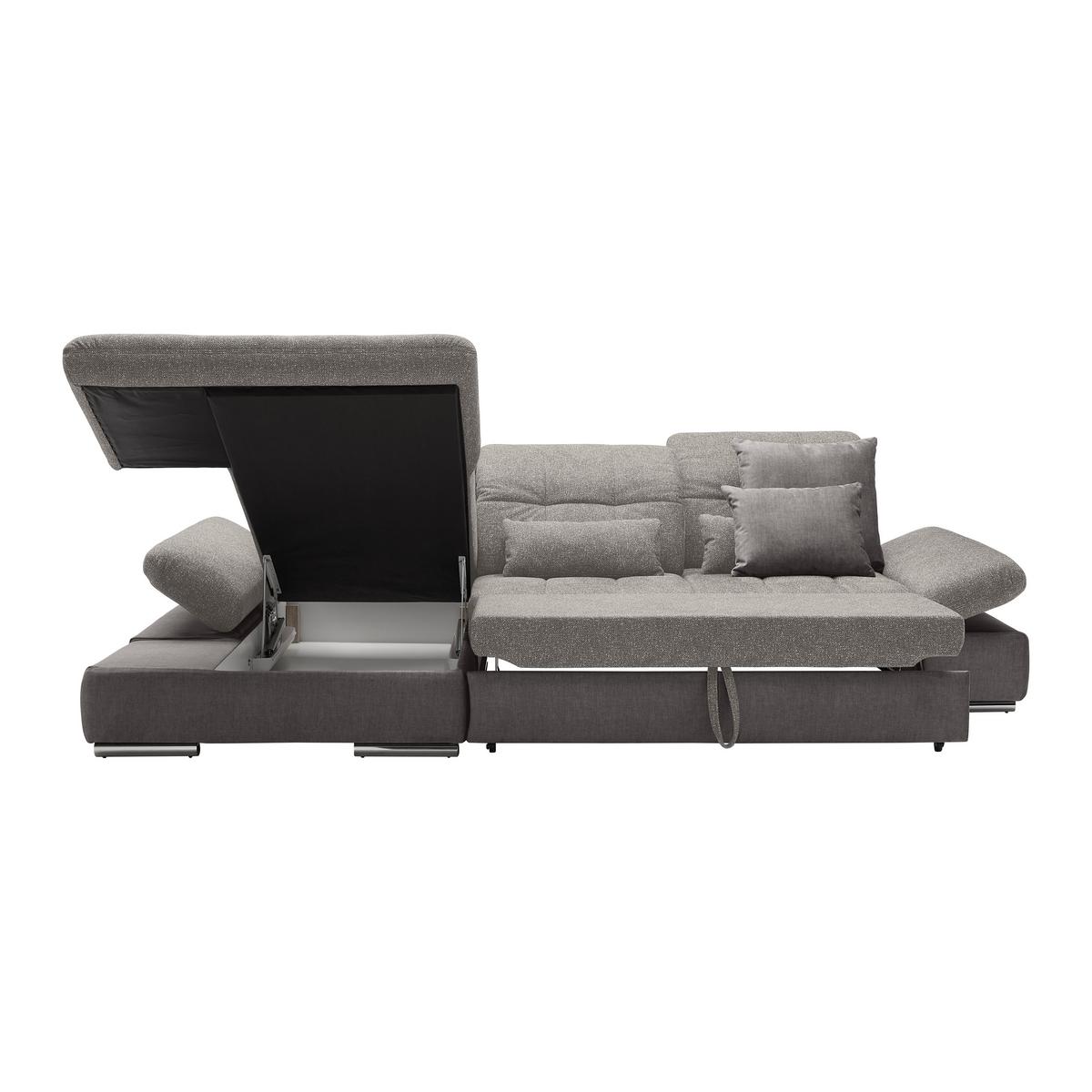 Rohová sedačka SANFINO, ľavá, strieborná - chrómová/strieborná, Konventionell, kov/drevo (199/79-96/305cm) - Premium Living