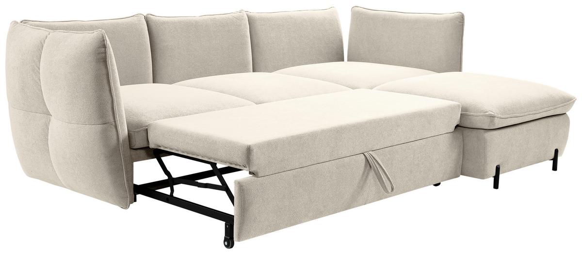 Ecksofa Baloo, Beige S: 262x178 cm - Beige/Schwarz, MODERN, Textil (262/178cm) - MID.YOU