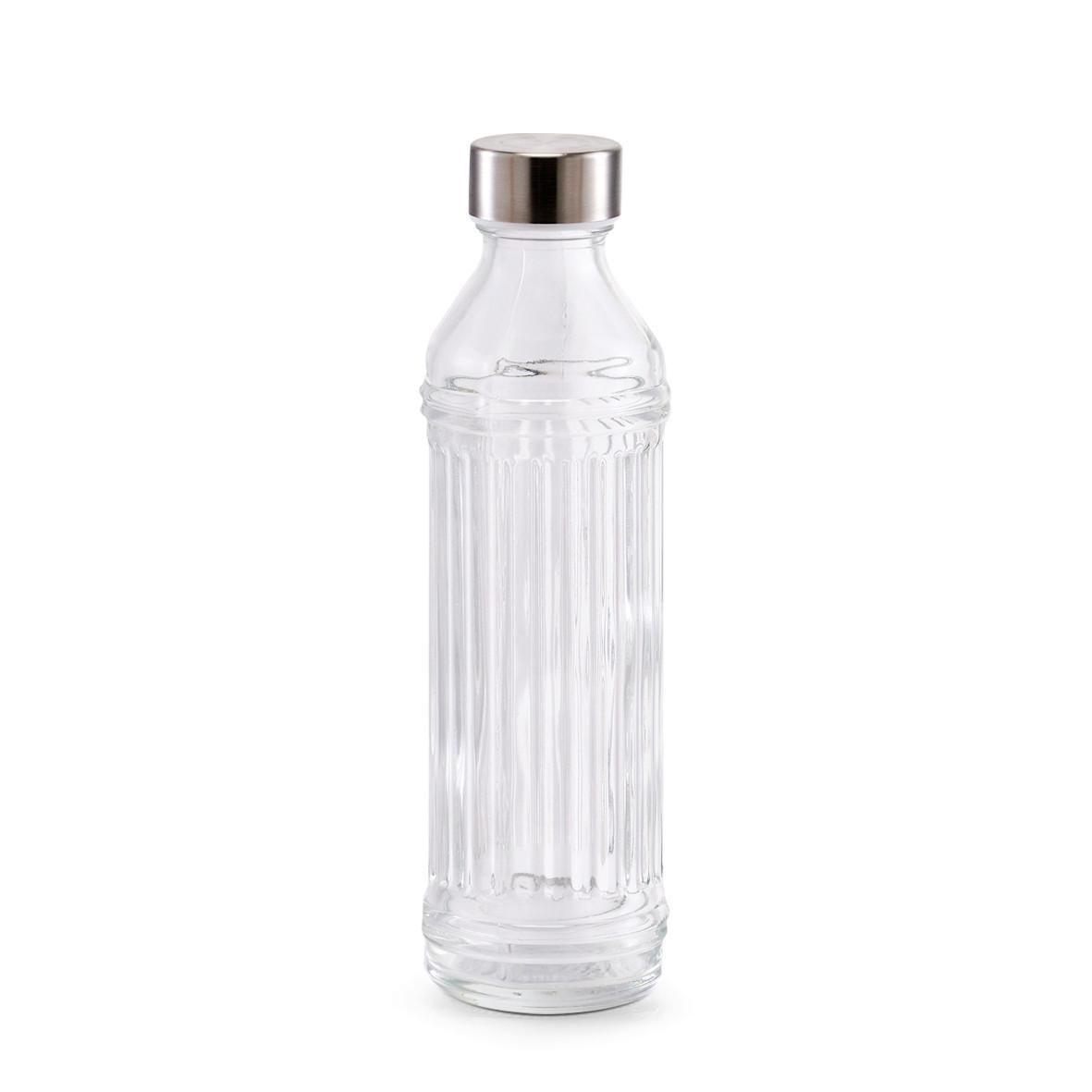 TRINKFLASCHE Glas, BxHxT: ca. 7x7x24 cm - Transparent, Design, Glas (7/7/24cm)
