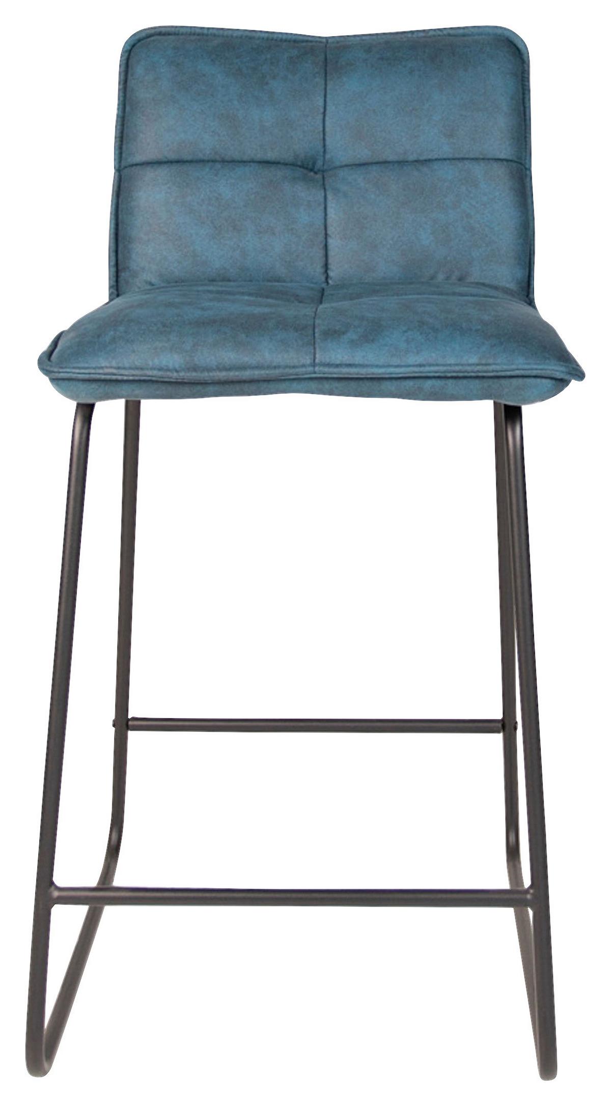 Barhocker-set Jeremy - Türkis/Schwarz, KONVENTIONELL, Textil/Metall (44/87/50cm) - MID.YOU