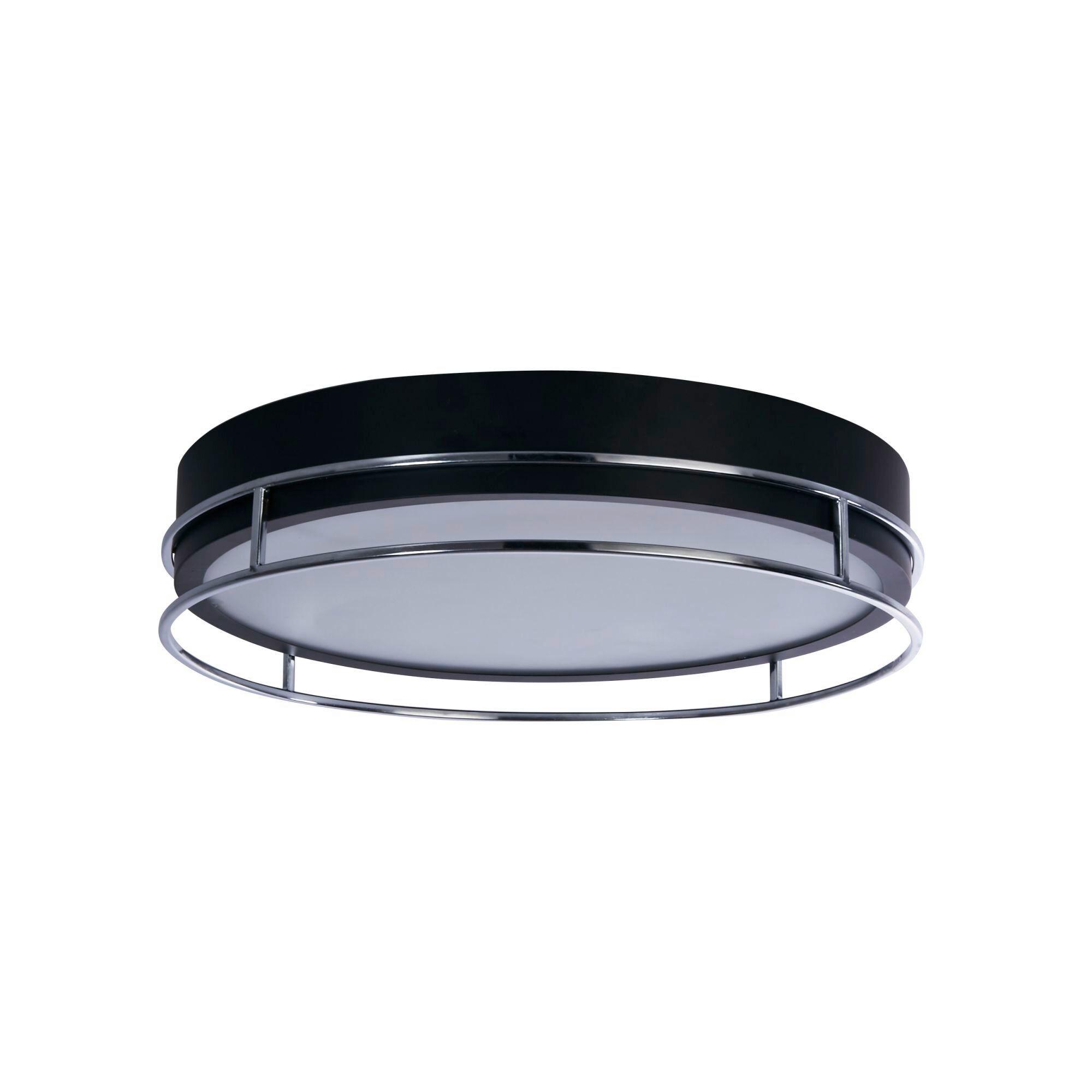 Deckenleuchte 62013-3cc - Schwarz, Design, Glas/Metall (40/9,5cm)