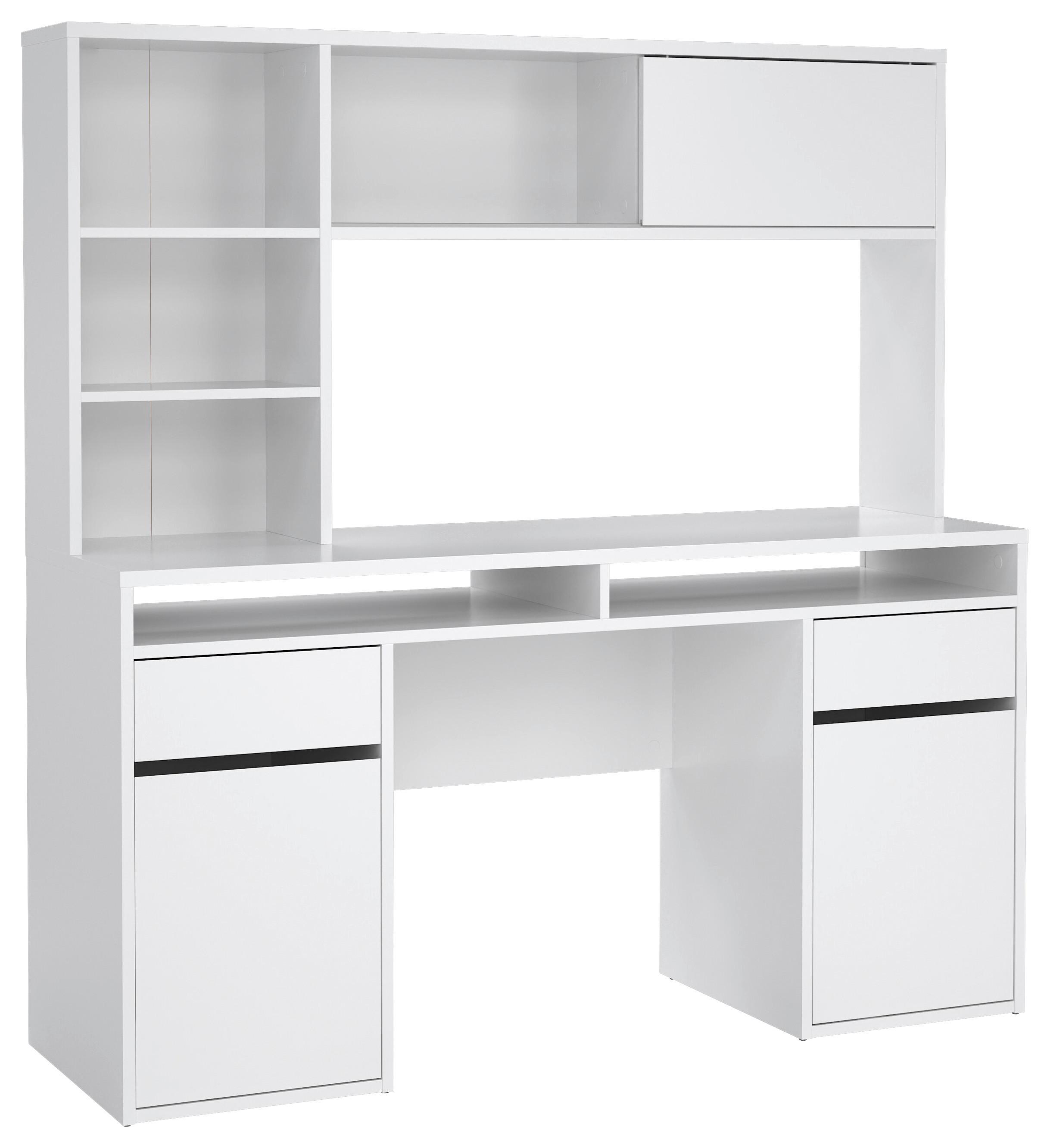 Schreibtisch mit Stauraum B 48,2cm H 156,2cm Weiß
