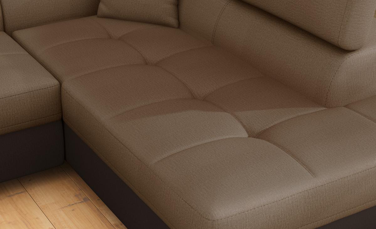 Ecksofa Anton Braun/dunkelbraun S:203x272cm - Chromfarben/Dunkelbraun, Design, Textil (203/272cm) - MID.YOU