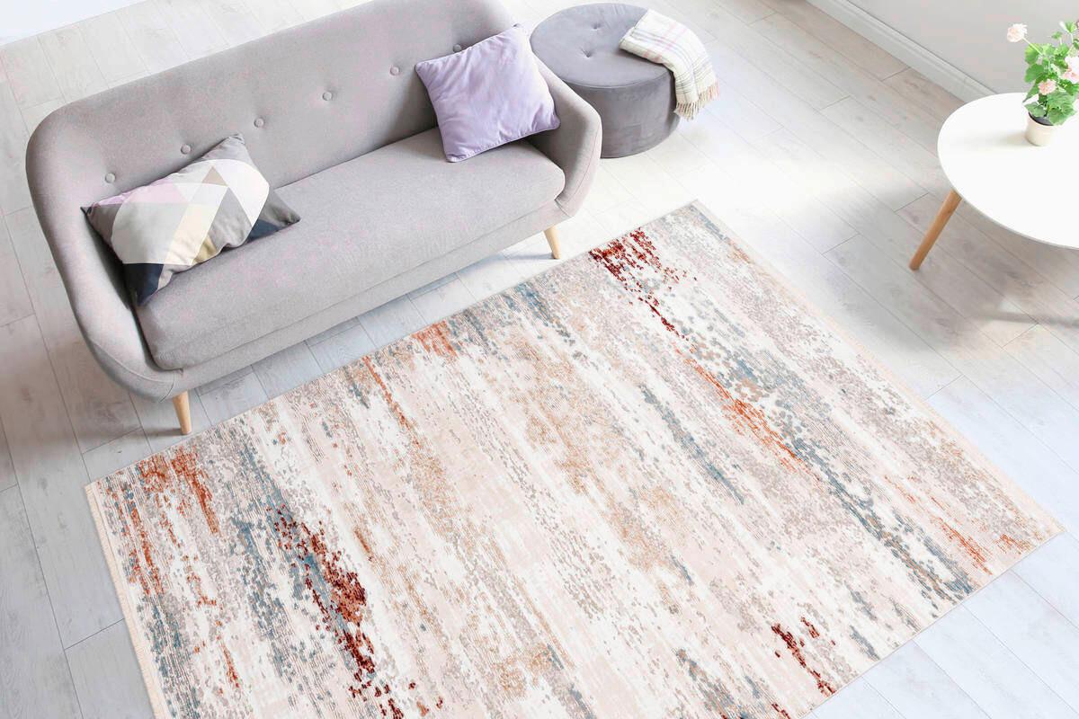 Wwebteppich Grau/Rosa Akropolis 80x150 cm - Rosa/Grau, Design, Textil (80/150cm) - Kayoom