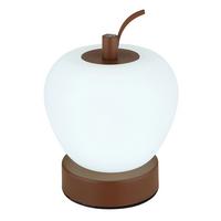 Akku-Tischleuchte 21011 - Weiß/Braun, KONVENTIONELL, Kunststoff/Metall (12/16,5cm) - Globo