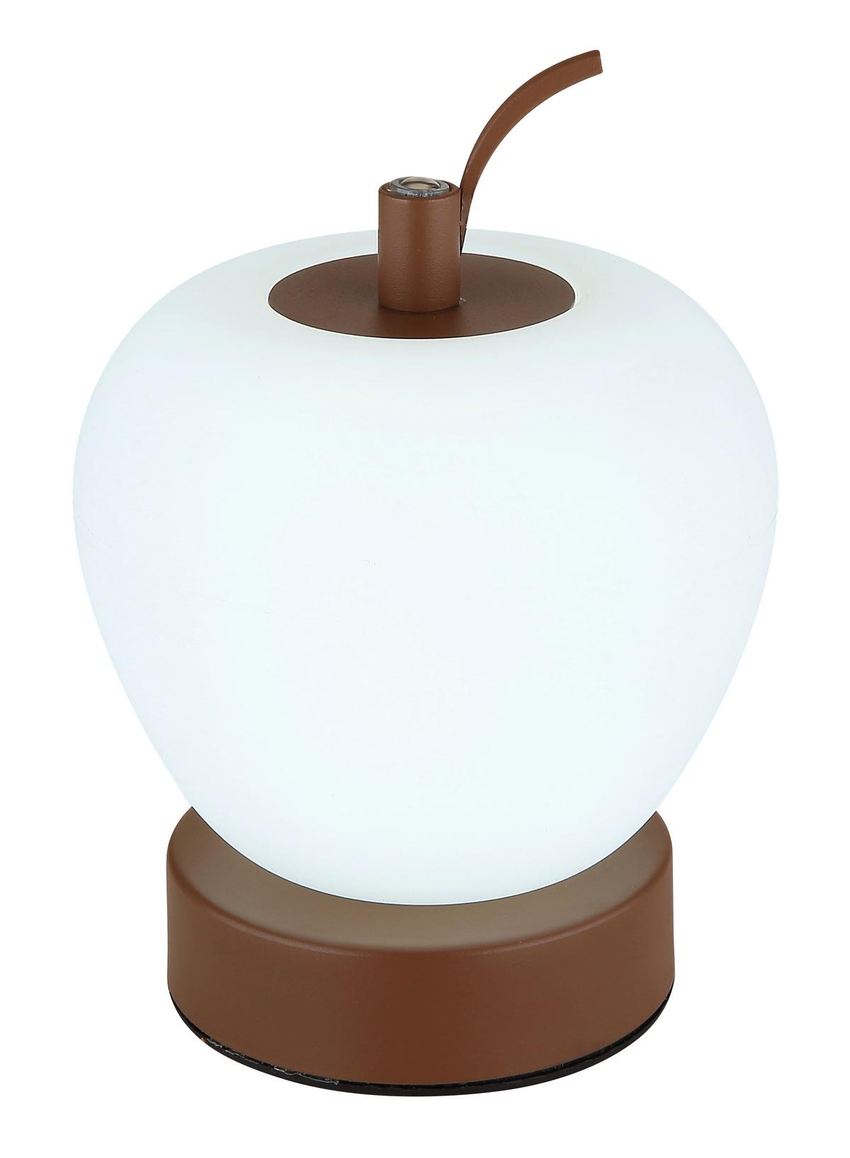 Akku-Tischleuchte 21011 - Weiß/Braun, KONVENTIONELL, Kunststoff/Metall (12/16,5cm) - Globo
