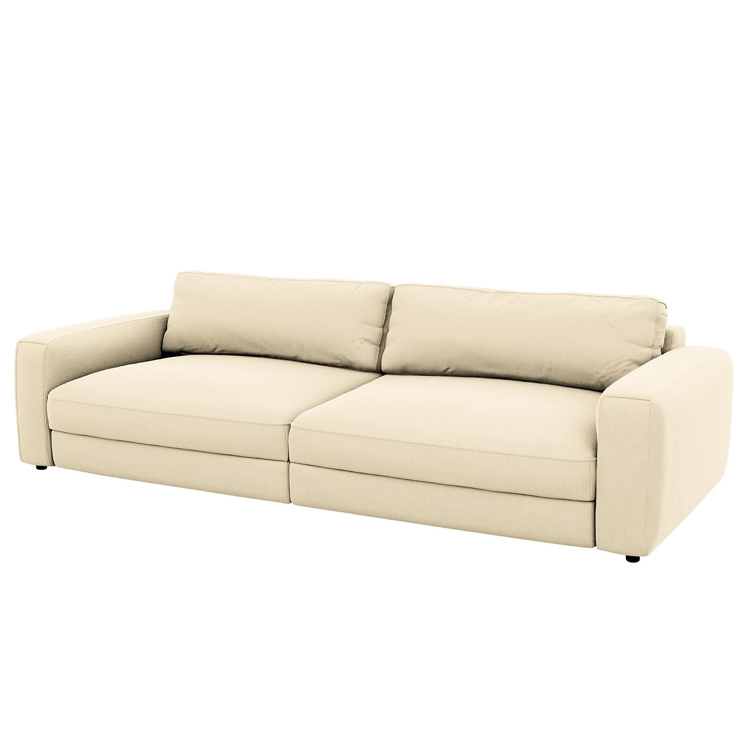 Bigsofa Bourbon, Creme B: 264 Cm - Creme/Schwarz, MODERN, Textil (264/84/125cm) - Trendmanufaktur