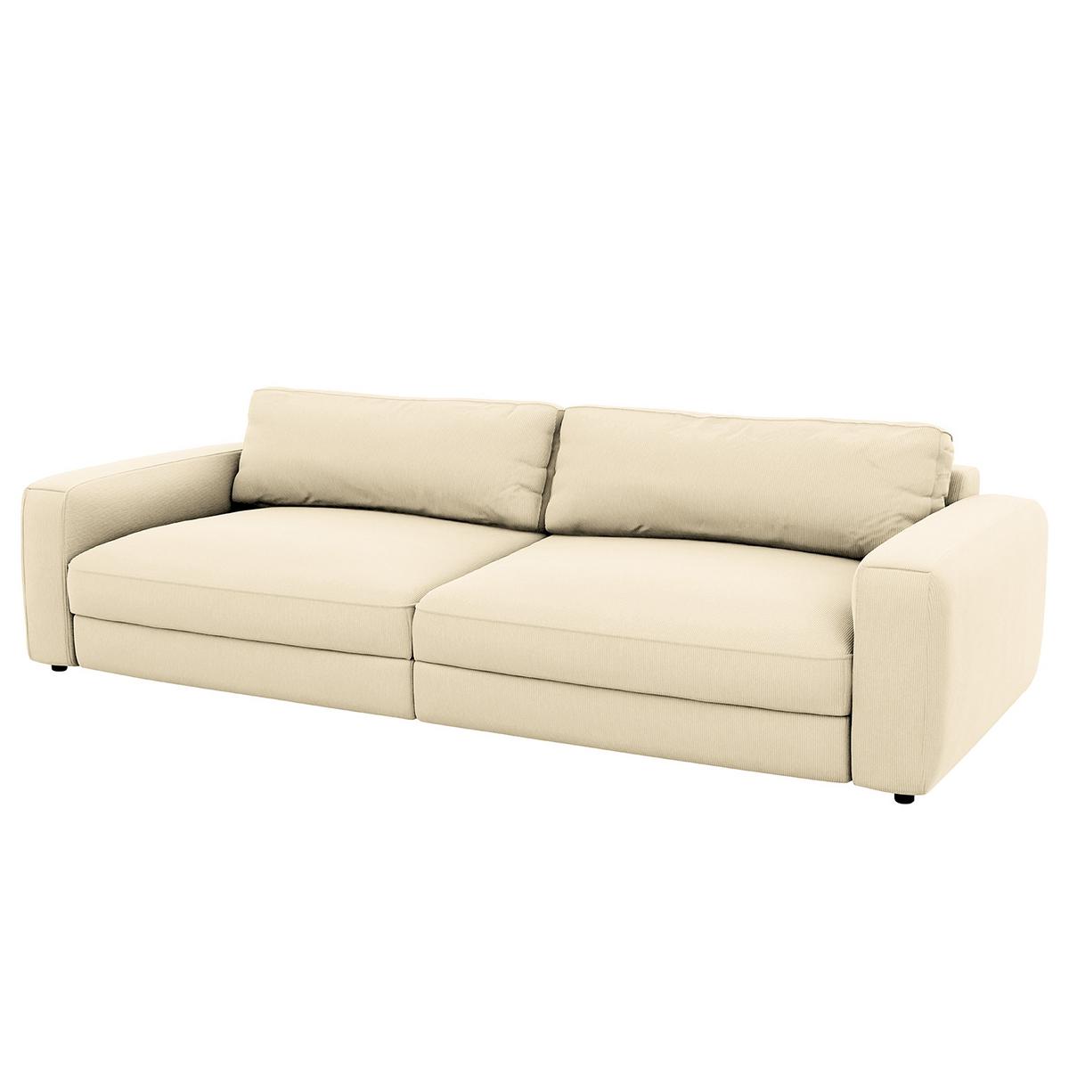 Bigsofa Bourbon, Creme B: 264 cm - Creme/Schwarz, MODERN, Textil (264/84/125cm) - Trendmanufaktur