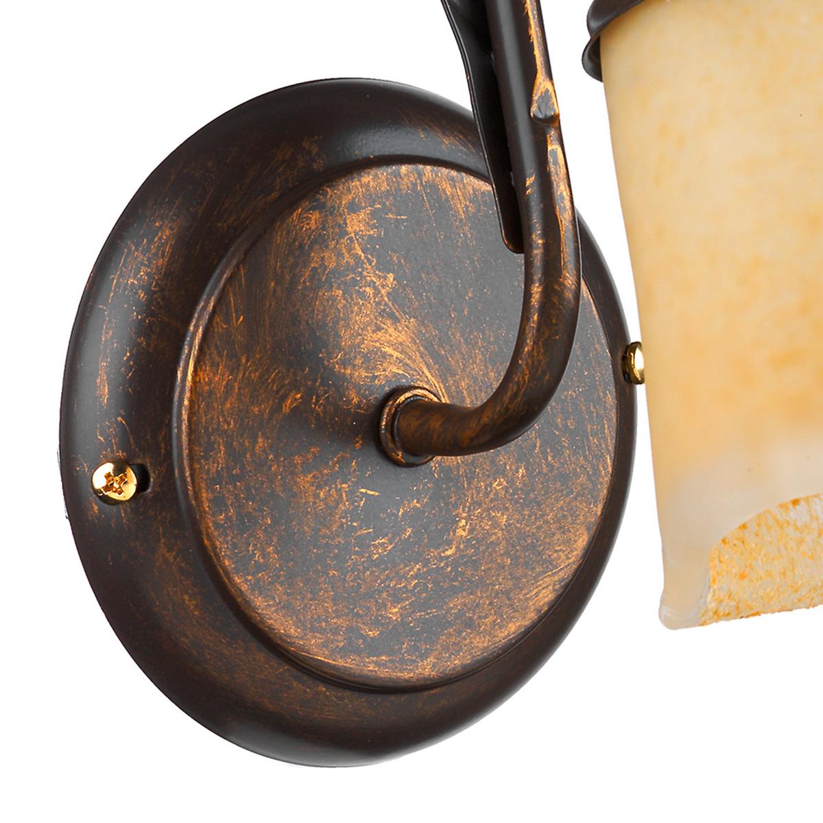 Wandleuchte 4230/Ap - Bronzefarben, KONVENTIONELL, Glas/Metall (21/21/32cm)