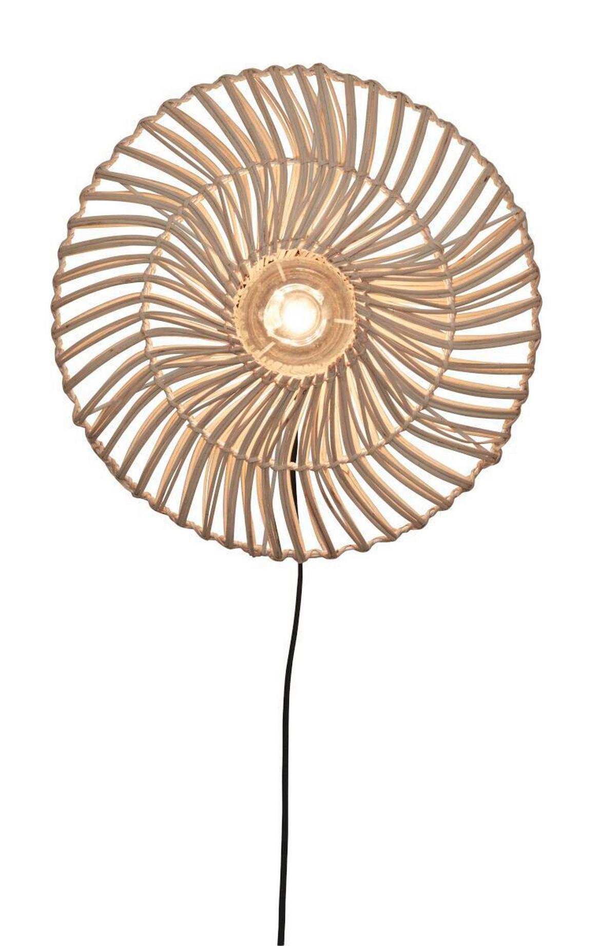 Wandleuchte Zanzibar/W/4012/W - Weiß, Trend, Naturmaterialien (40/12cm) - Good & Mojo