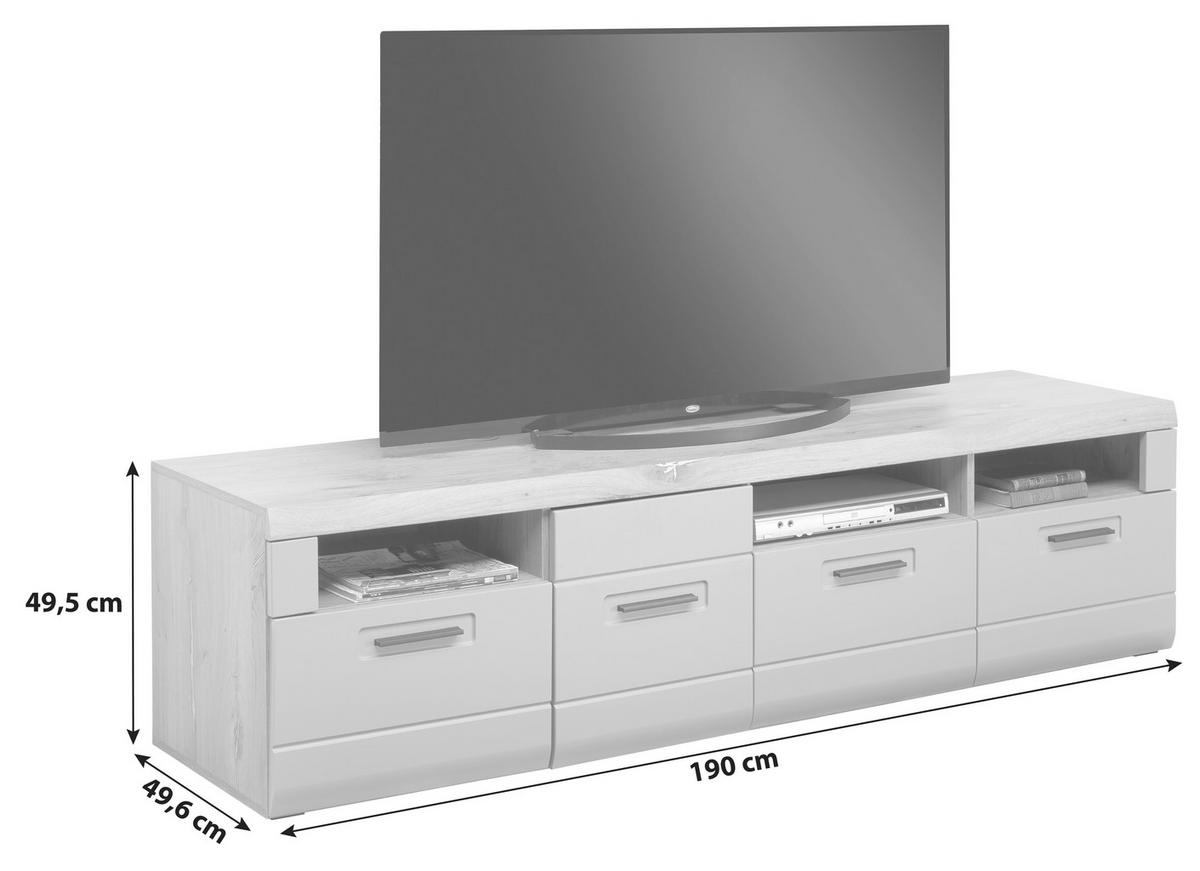 KOMODA POD TELEVIZI AURIS - šedá, Moderní, kompozitní dřevo/plast (190/49,5/49,6cm) - Luca Bessoni