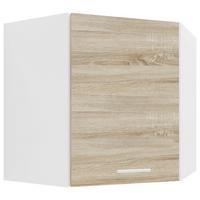 Eckoberschrank Esilo B: 57 cm Weiß/Eiche Dekor - Weiß/Sonoma Eiche, KONVENTIONELL, Holzwerkstoff (57/60/57cm) - MID.YOU