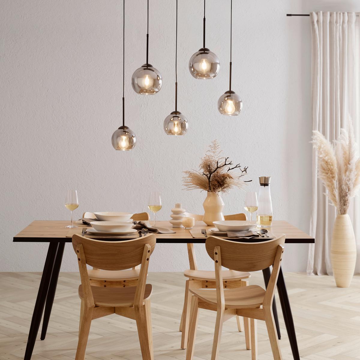 Závěsné svítidlo LUFOO - černá/barvy chromu, Moderní, kov/sklo (75/25/120cm) - Premium Living