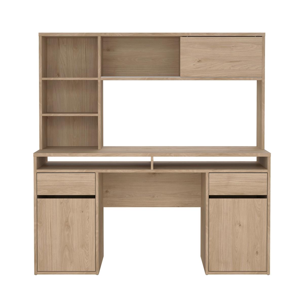 Schreibtisch Function Plus Eichefarben, L: 149 cm - Eichefarben, MODERN, Holzwerkstoff (149/48,2/156,2cm) - MID.YOU