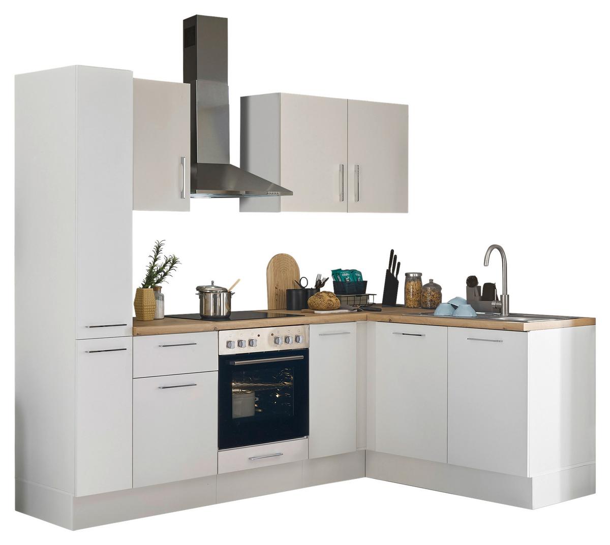 Eckküche Turin Weiß/Eiche Dekor 240x165 cm - Weiß/Eiche Artisan, Basics, Holzwerkstoff (240/165cm) - MID.YOU