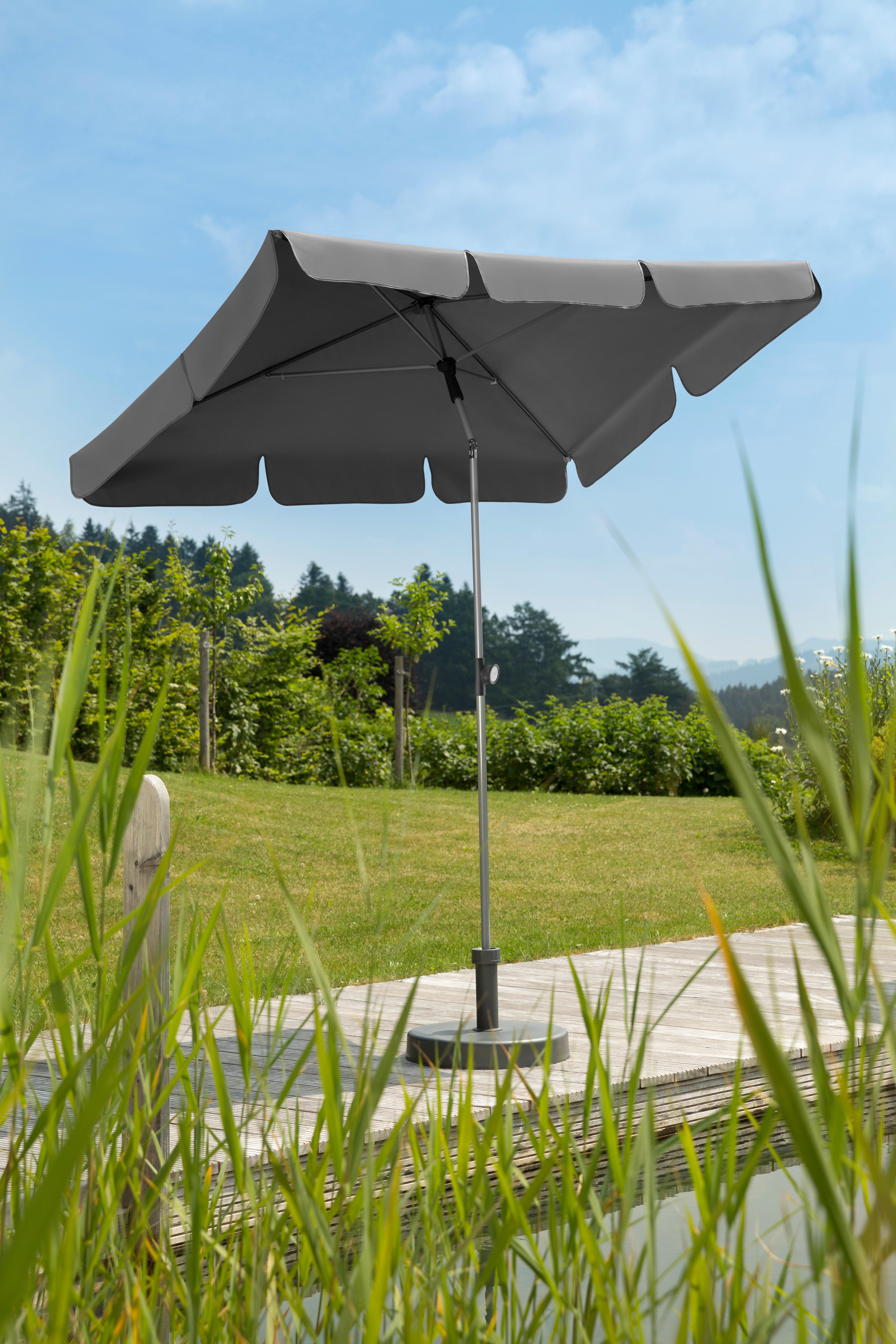 Sonnenschirm Locarno BxHxT: 120x240x180 cm Anthrazit - Anthrazit/Silberfarben, Basics, Textil/Metall (120/240/180cm) - Schneider