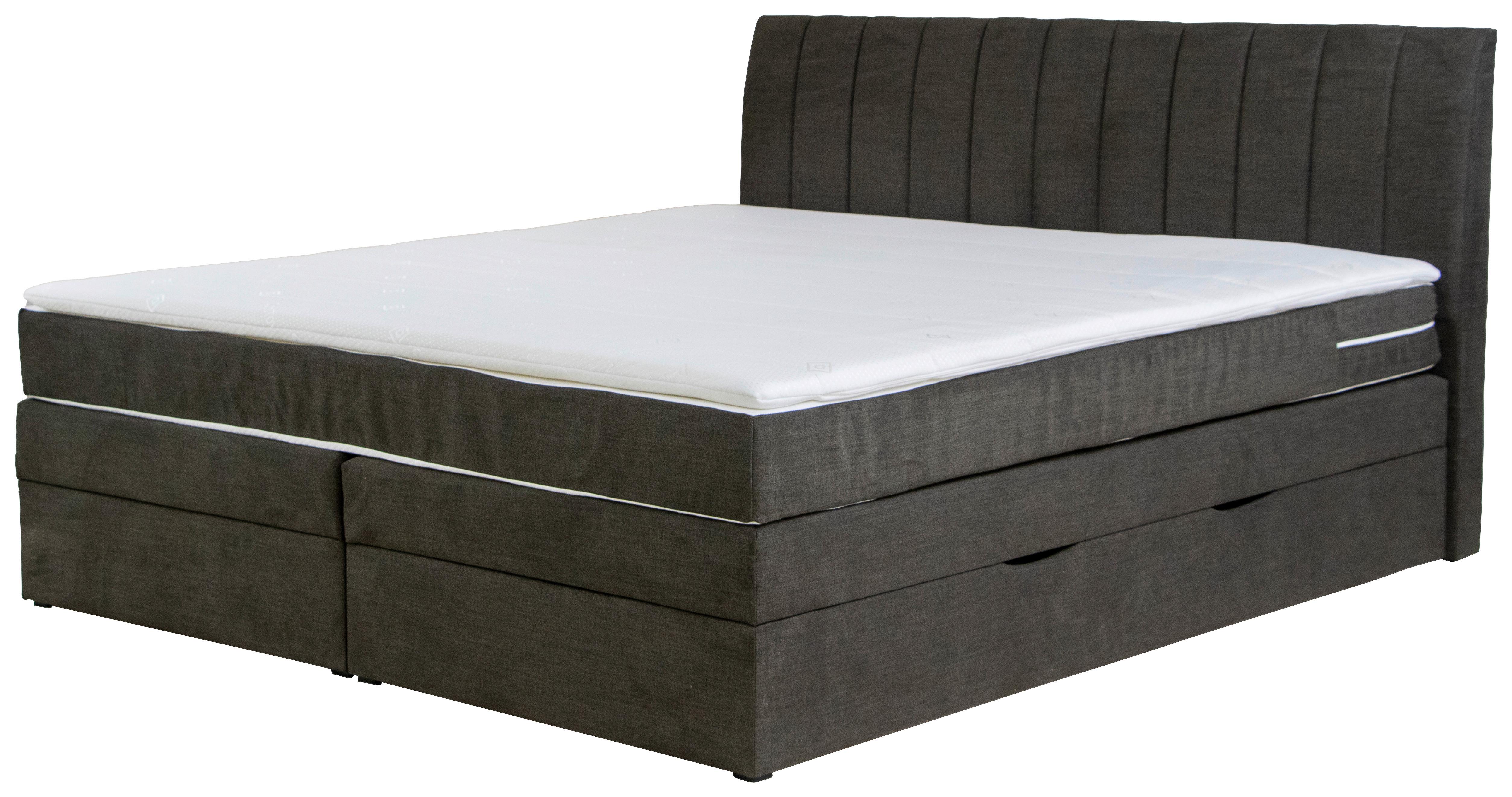 Boxspringbett Shark Anthrazit Lxf: ca. 180x200 cm - Anthrazit/Schwarz, Holzwerkstoff/Textil (180/200cm) - MID.YOU