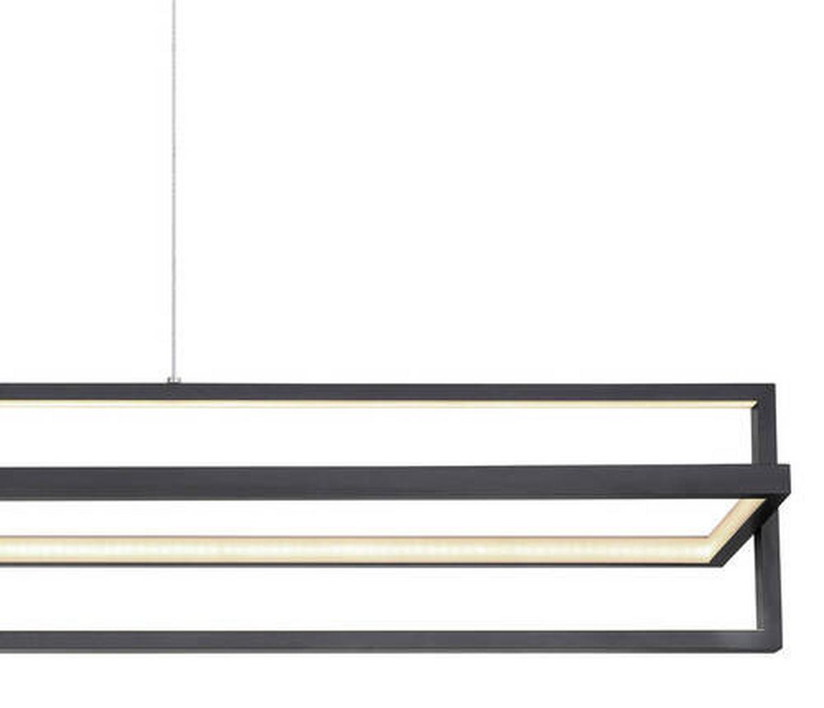 Hängeleuchte 67195h - Opal/Schwarz, Trend, Kunststoff/Metall (102/18/120cm) - Globo