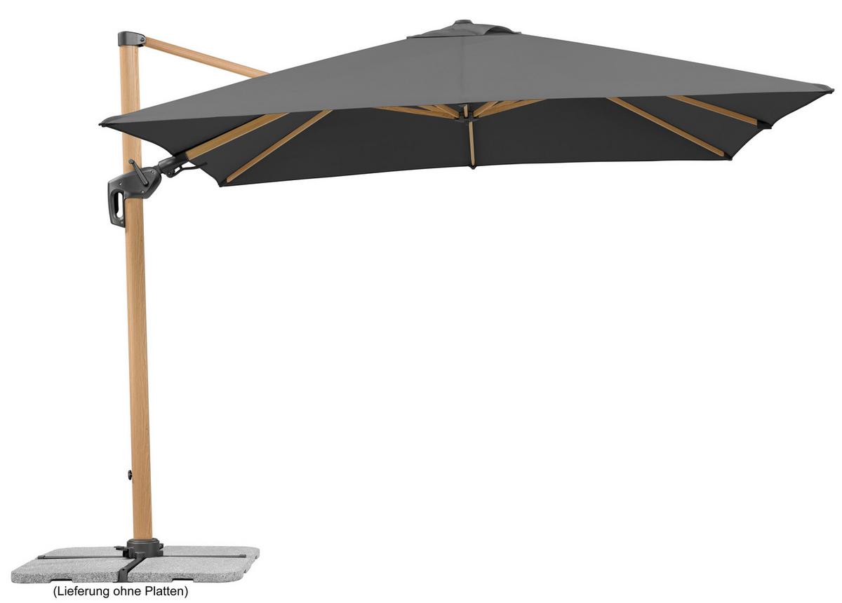 Ampelschirm Rhodos Twist W Bxhxt: 358x263x300 Cm Anthrazit - Eichefarben/Anthrazit, Basics, Textil/Metall (358/263/300cm) - Schneider