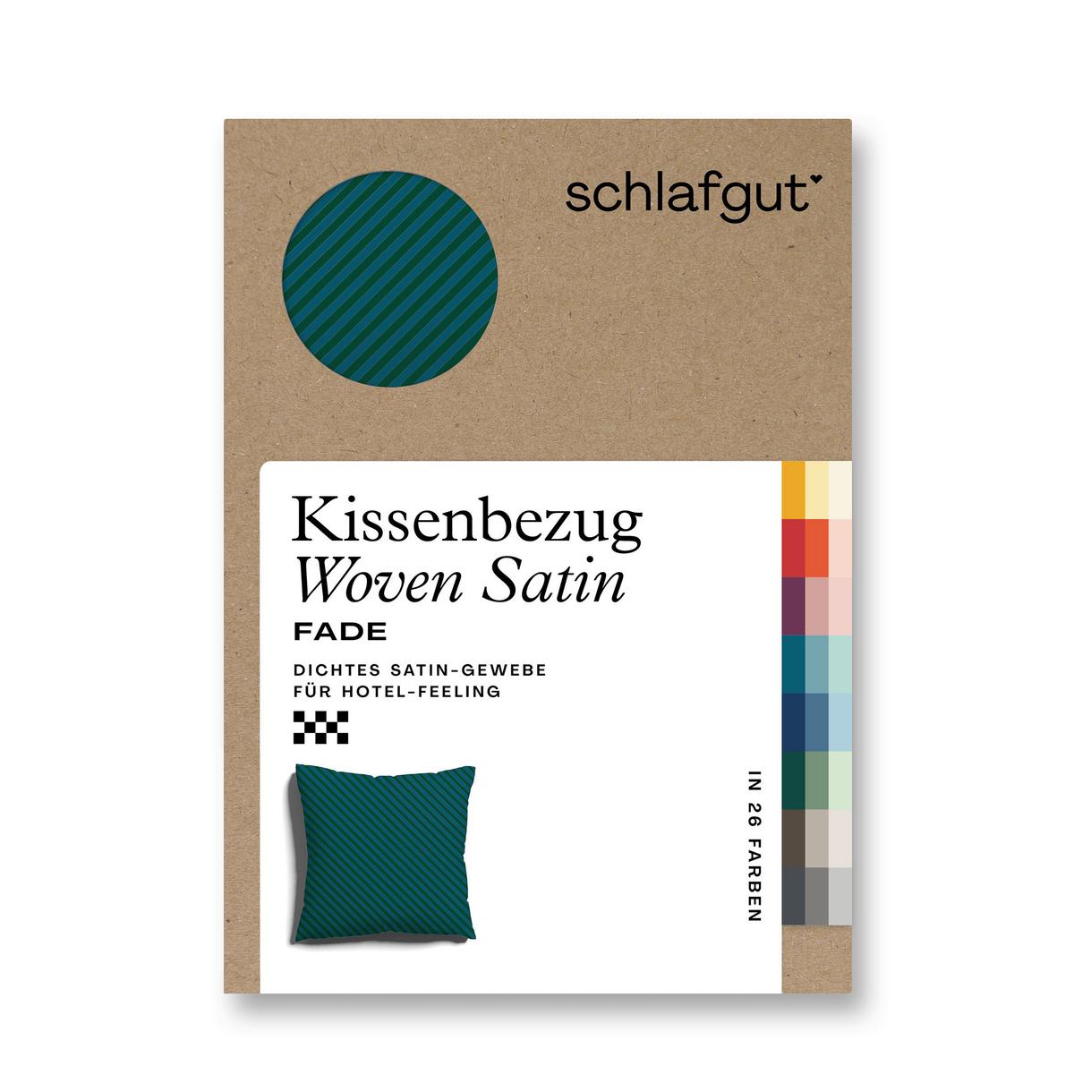 Kissenhülle Woven Satin Fade - Dunkelgrün/Petrol, Basics, Textil (40/40cm) - Schlafgut
