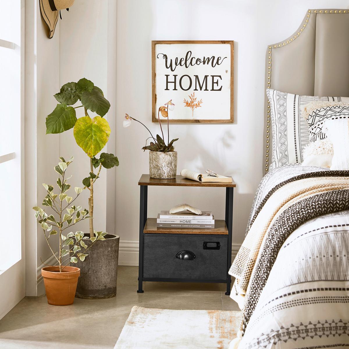 Beistelltisch Schwarz, Braun L: 40cm - Schwarz/Braun, Basics, Papier/Holzwerkstoff (40/40/46,4cm)