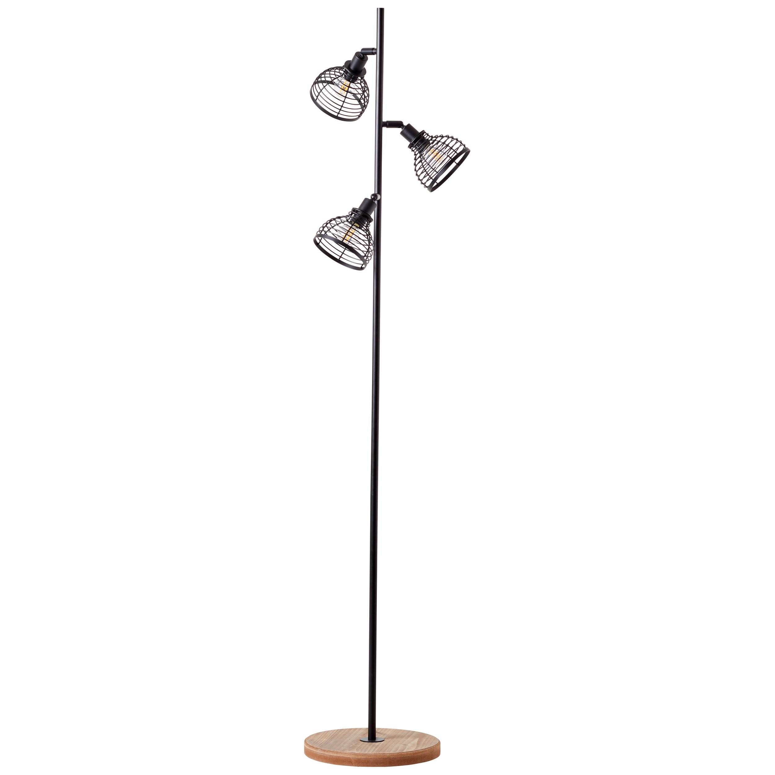 Stehleuchte 93154/76 Avia - Schwarz, Natur, Holz/Metall (20/153,5cm) - Brilliant