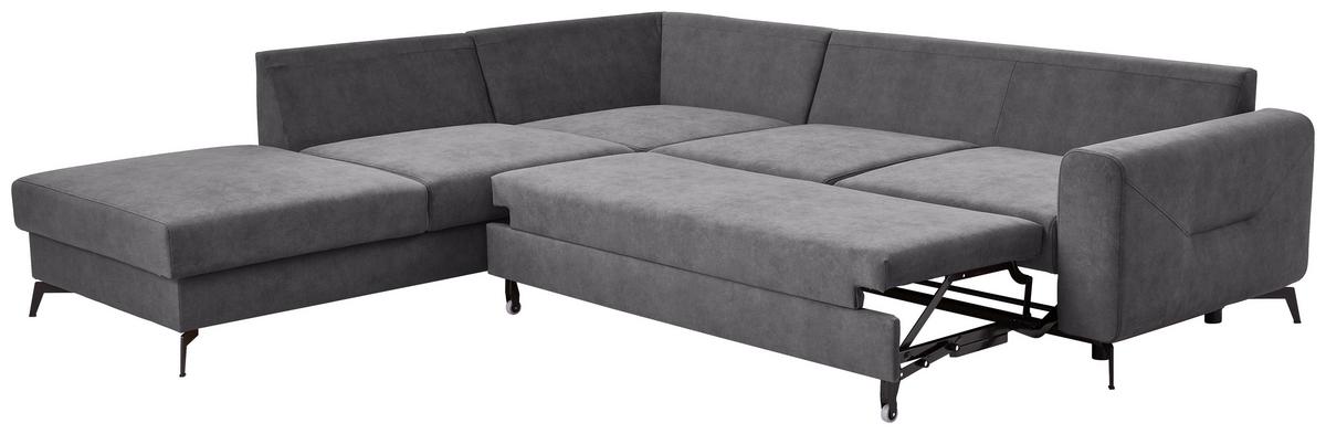 Sedací souprava ADESSO, levá, tmavě šedá barva - černá/tmavě šedá, Konvenční, kov/textil (257/275cm) - MID.YOU