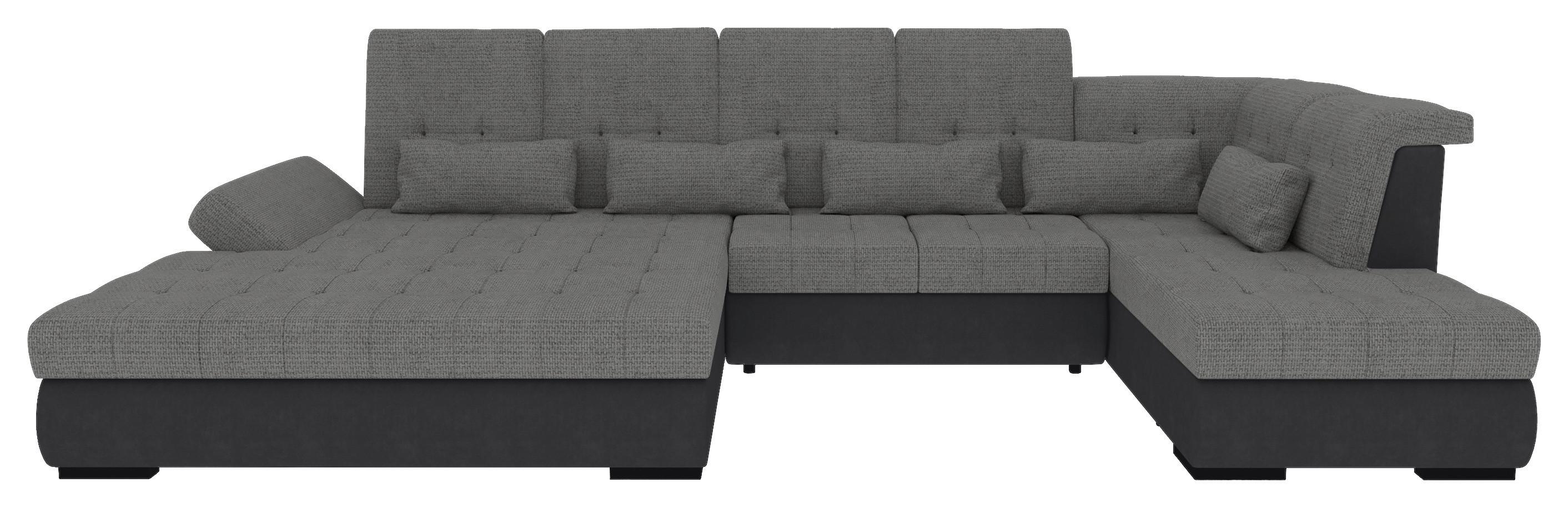 Wohnlandschaft Madera Anthrazit B: 358 cm - Anthrazit/Schwarz, KONVENTIONELL, Kunststoff/Textil (190/358/212cm)