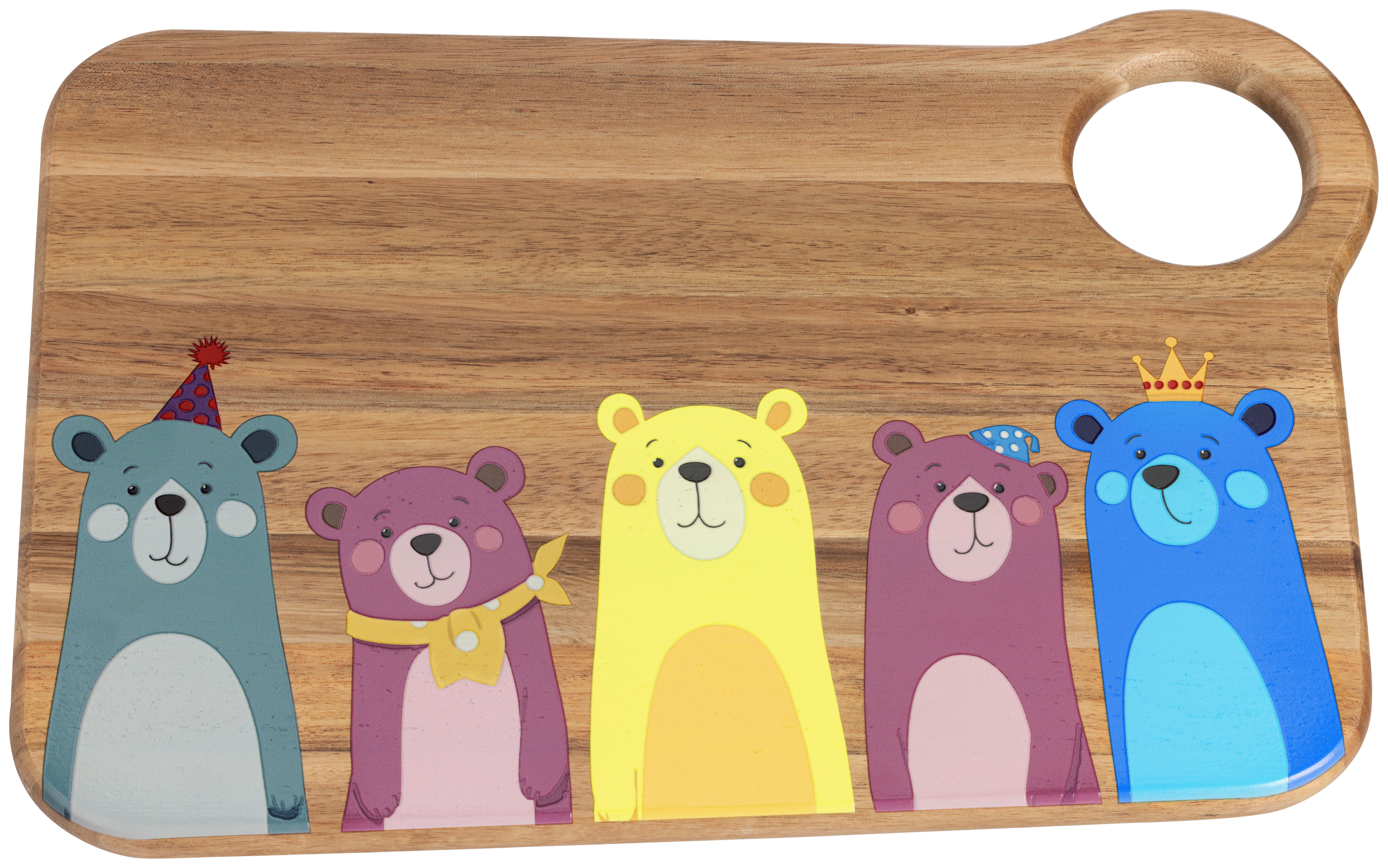 KINDERSCHNEIDEBRETTCHEN HOLLY - Grau Hochglanz/Gelb, KONVENTIONELL, Holz (35/23,5/1,5cm) - BUNINO
