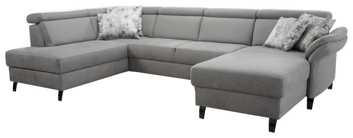 Wohnlandschaft Arngast links hellgrau, 193x317x165 cm - Hellgrau/Schwarz, KONVENTIONELL, Textil (193/317/165cm) - Sit & More