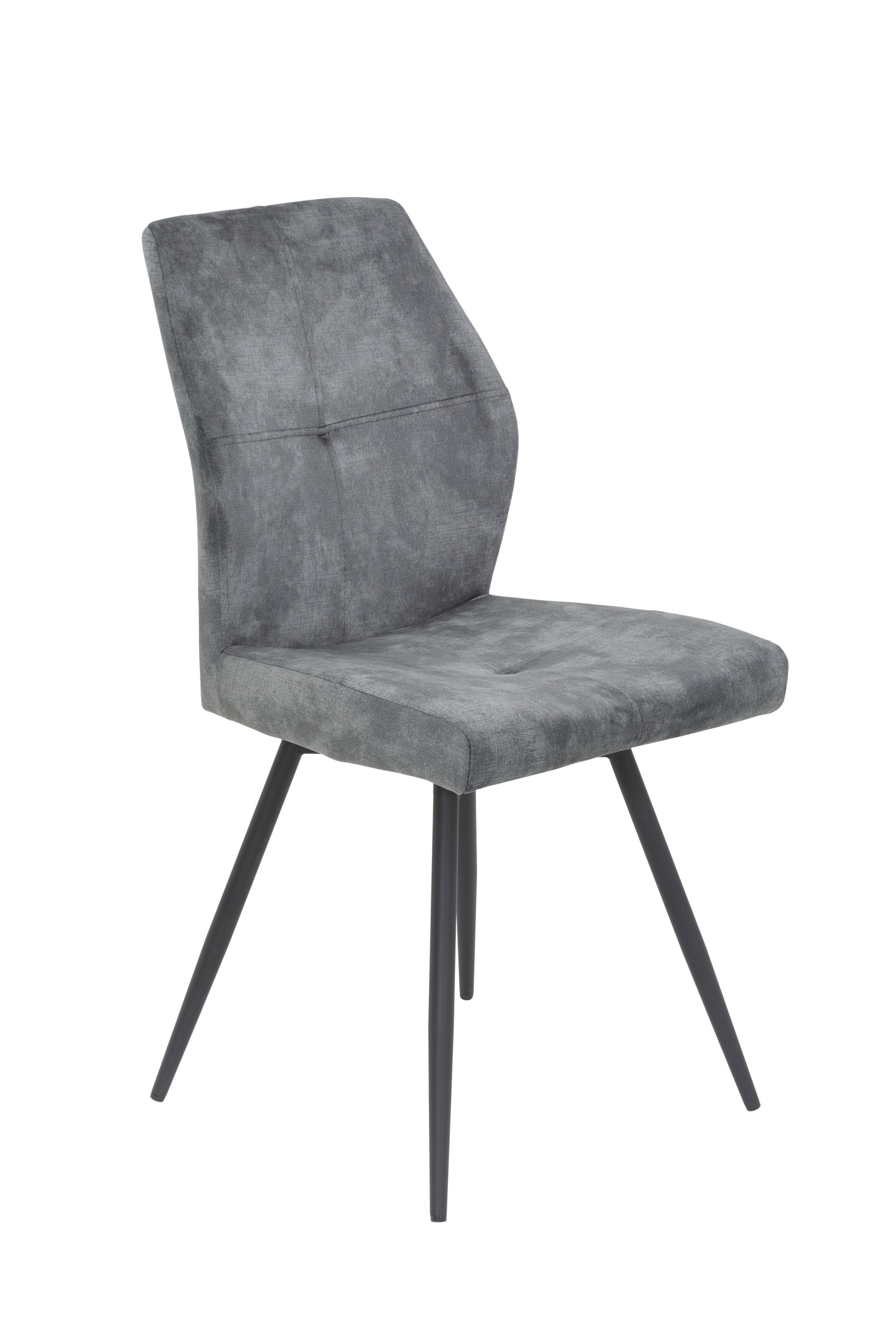 Stuhl Ally S - Anthrazit/Schwarz, MODERN, Textil/Metall (46/91/60cm) - MID.YOU