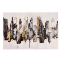 OBRAZ NA PLÁTNE Acryl, 120/80cm - čierna/žltá, drevo/textil (120/80cm) - Premium Living