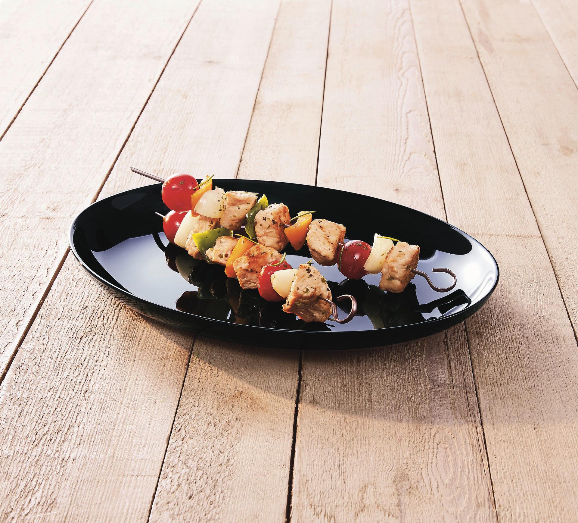 Grillteller Italien Party Schwarz 6-Teilig - Schwarz, Basics, Glas - Creatable