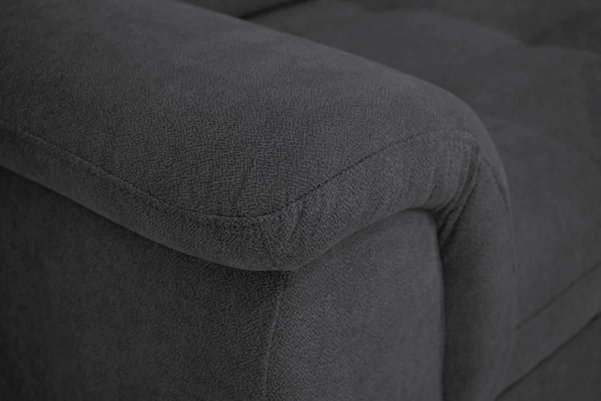 Rohová sedačka FALCO, pravá, antracit.žinylka,2x op.hlavy - černá/antracitová, Konvenční, dřevo/kompozitní dřevo (251/183cm) - Ondega