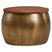 Couchtisch Rund Holz Wohnling Goldfarben B:60 Cm - Goldfarben, MODERN, Holz/Metall (60/60/40cm) - MID.YOU