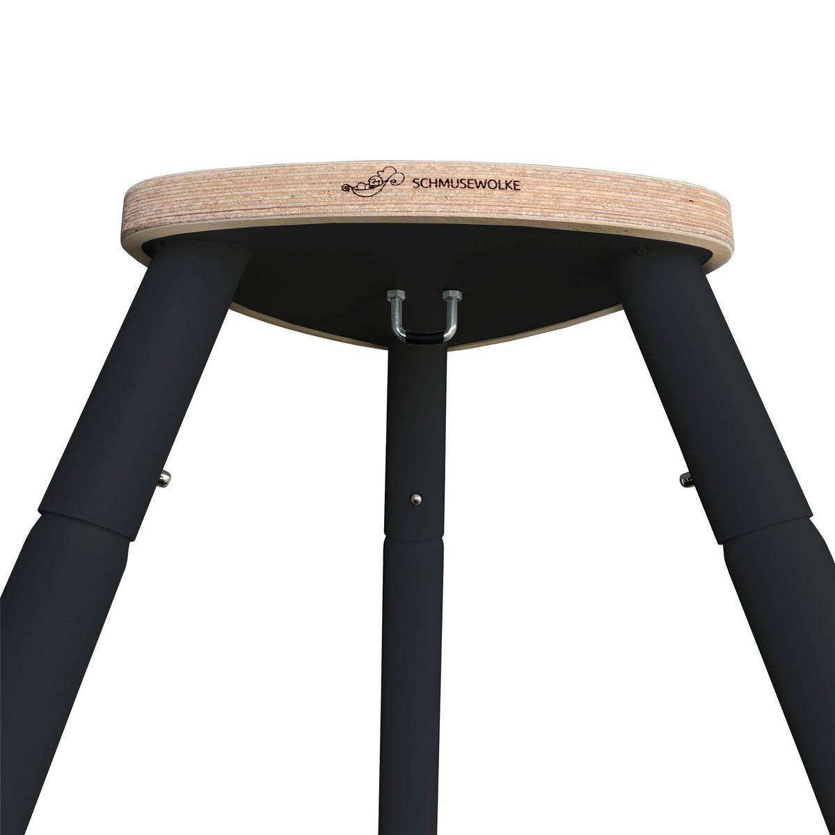 Federwiege Anthrazit/Beige - Anthrazit/Beige, Basics, Holz/Textil (135/194/135cm) - SCHMUSEWOLKE