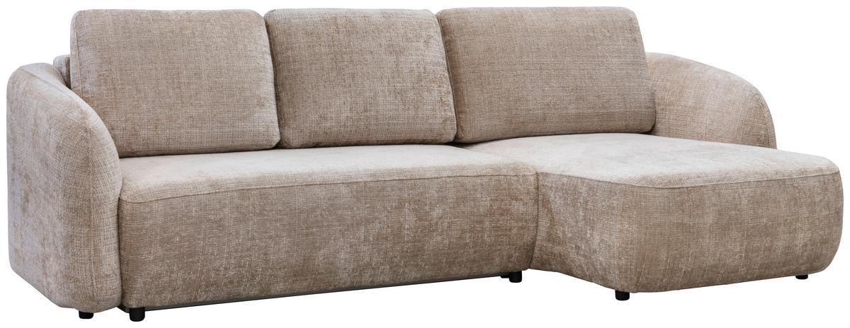 Rohová sedačka PAOLA, pravá, kašmírová ženilka - čierna/kašmírová, Design, textil (270/154cm)