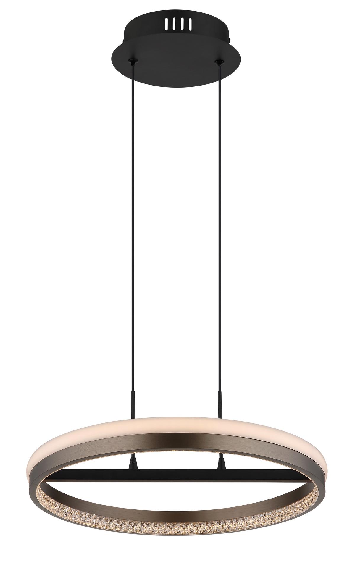 LED-Hängeleuchte 67179h - Klar/Dunkelgrau, Design, Kunststoff/Metall (39,7/150cm) - Globo