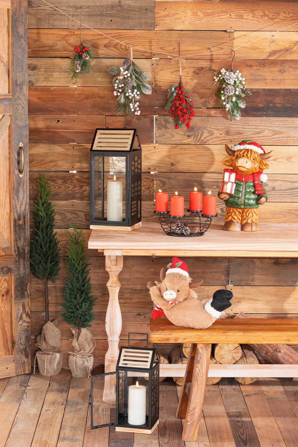 Dekostier Gustav - Rot/Goldfarben, KONVENTIONELL, Stein (27/19/43cm) - Luca Bessoni